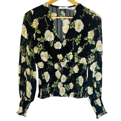 SHEIKE Size 8 Long Sleeve Top Floral 