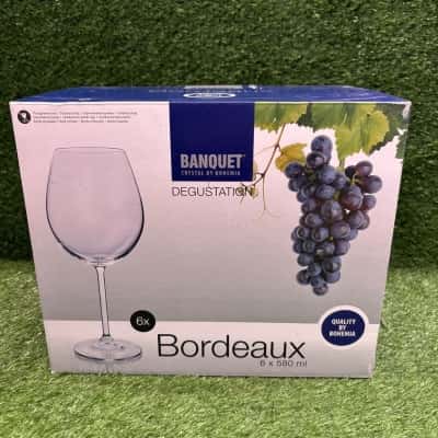 Banquet Degustation Bordeaux crystal wine glasses by Bohemia (New in Box)