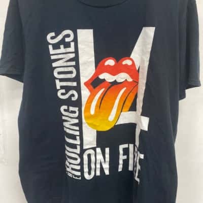 Rolling Stones 14 tour Womens  Size L T-shirts Brown 