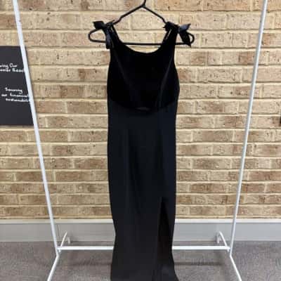 Ashleigh Morgan Womens black midi dress with bows  Size 8 