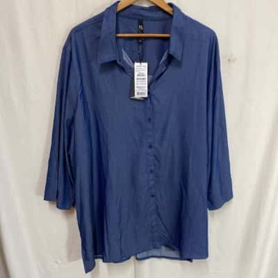 Taking Shape Womens  Size 24 Blouse Blue 