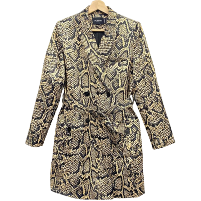 Mossman Beige Snake Print Button Up Coat Size 8