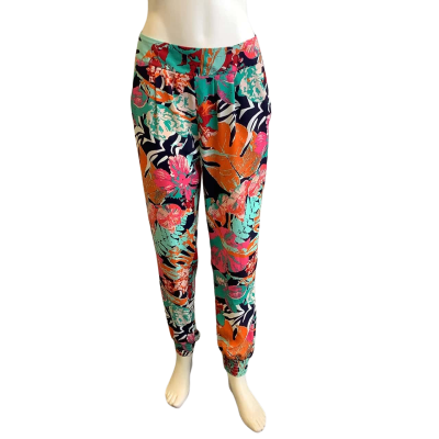 Sass Women's Size 8 Pull On Pant Multicoloured Pattern 