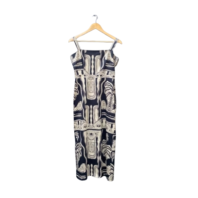 Oxford Size 12 Casual Dress Beige/Black/Multicoloured/Pattern BNWT