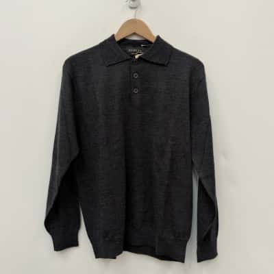 NEW - Ansett Pure Wool Polo Jumper - Size S