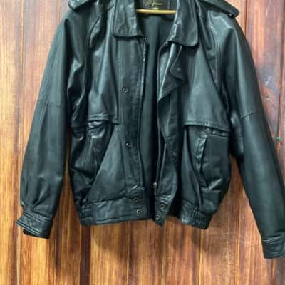  Jasper Size L Leather Jacket Black  
