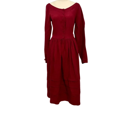 SondeFlor  Womens  Size S Long Sleeve Dress / Maxi Dress Maroon / Red 