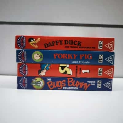Vintage Cartoon VHS Tape Lot Bugs Bunny Superman Daffy Duck Porky Pig Ten Star