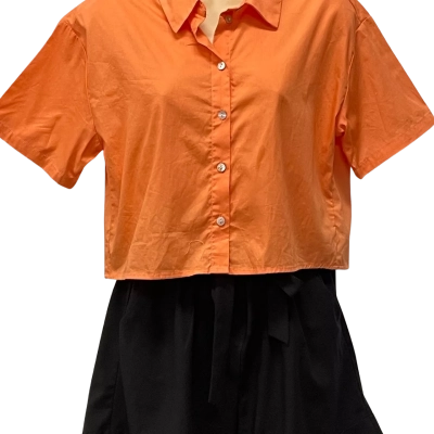 Dotti Womens  Size 8 Short Sleeve Shirt Orange 
