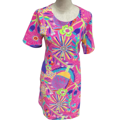 Lordy Dordie -  Womens  Size S Short Sleeve Dress  Pattern / Pink  