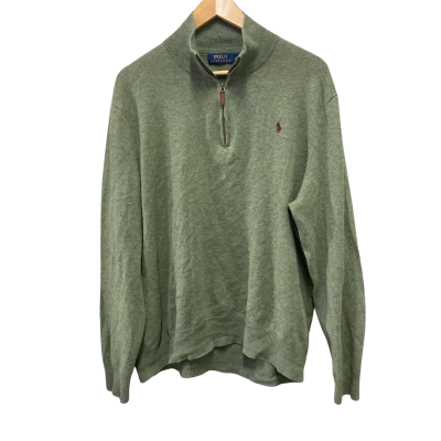 Polo Ralph Lauren Mens  Size XXL Quarter Zip Jumper Green 