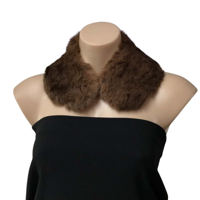 Vintage Womens Brown Faux Fur Collar