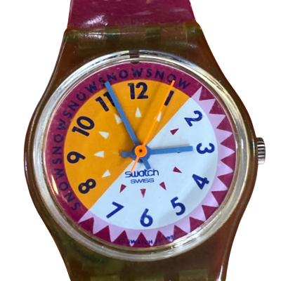 Swatch Unisex Watch Off White / Other / Pink  -2.4 cm face 
