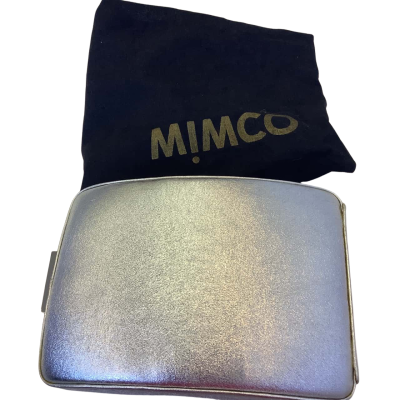Mimco Womens Metallic Box Crossbody Bag / Clutch Silver