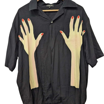 The Esoteric World Mens Black Quirky Short Sleeve Shirt