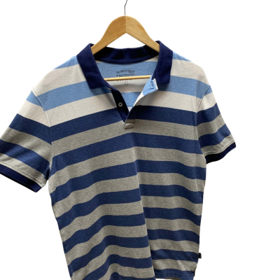 Sportscraft  Size L Blue / Grey Men’s Polo Striped Polo Shirt