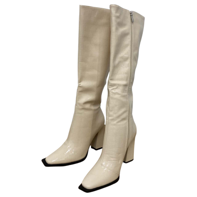Princess Polly Mercury Knee High Boots Size US 10 Off White 