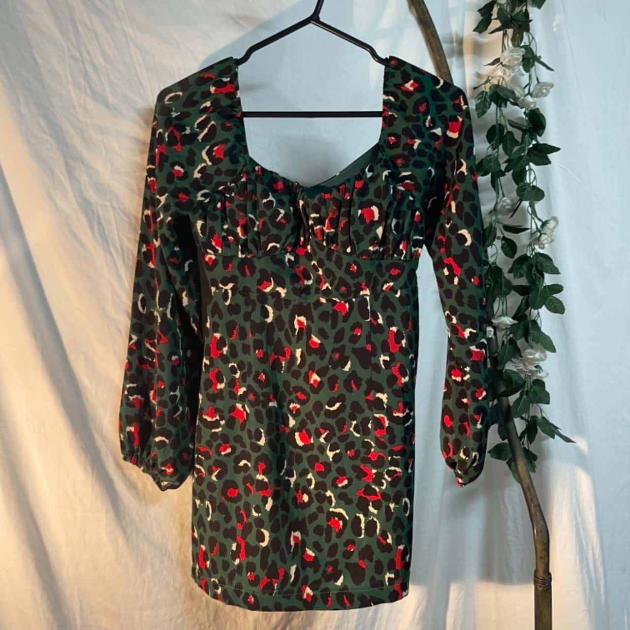 Red Leopard Print Mini Dress
