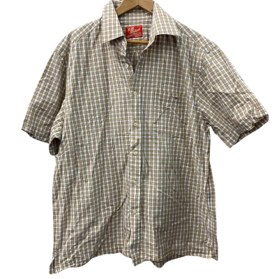 R.M. Williams Mens  Size XXL Long Sleeve Shirt Beige / Striped / White 