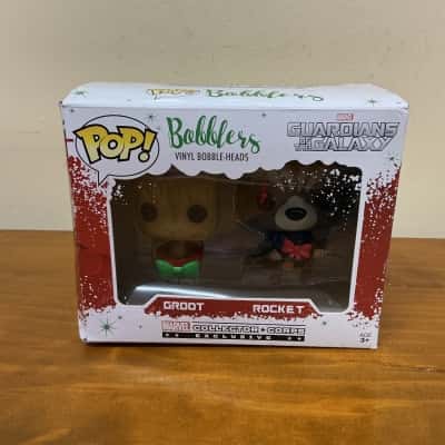 Pop vinyl Groot and Rocket 
