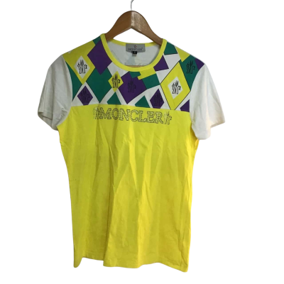 Moncler Womens  Size L Short Sleeve Top Multicoloured / Yellow 