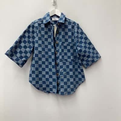 Ziggy and the Sun Womens  Size XS Button Up Top Blue 