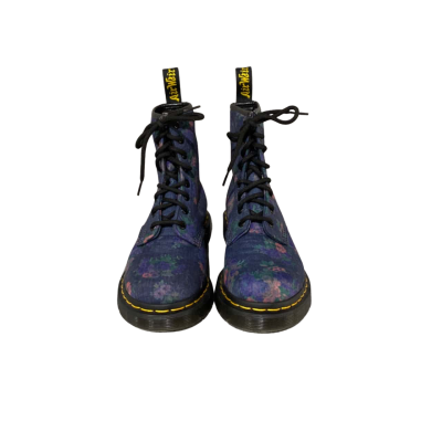 Dr Martens Womens Castel Denim Vintage  Bouquet Boots Size 36 Blue / Green / Pink  / Purple 