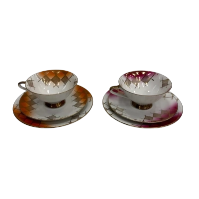 Two Beautiful Bareuther Porcelain Teacups