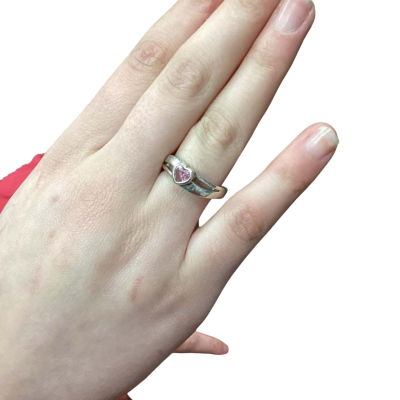  Womens Solitaire Ring 925 pink stone (jb)