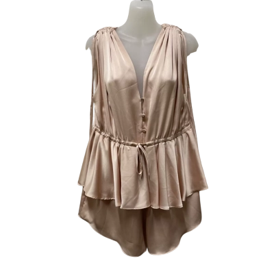Shona Joy Ruched Peplum Paysuit Blush Womens  Size 8 Other 