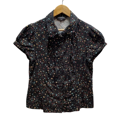Cue Womens Black Pattern Shirt Size 14