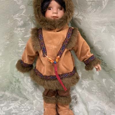 Native Alaskan Porcelain Boy Doll