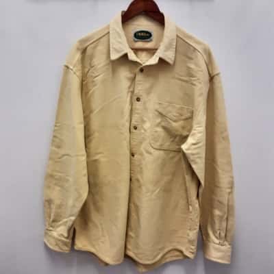 RM Williams Mens  Size XXL Yellow moleskin Finnish pure cotton long sleeve shirt