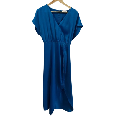 Wayne Cooper Womens  Size 8 V-Neck Maxi Dress Blue