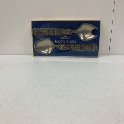 Vintage Konge Tinn Norwegian Pewter Salad Serving Set