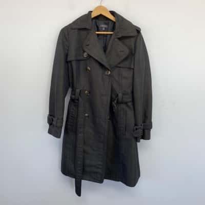 Ojay Grey Checked Trench Coat  Size 12 