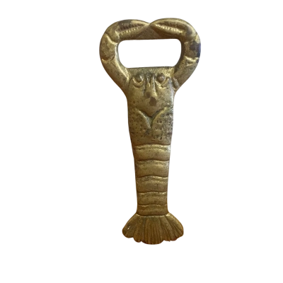 Vintage brass cray fish bottle opener