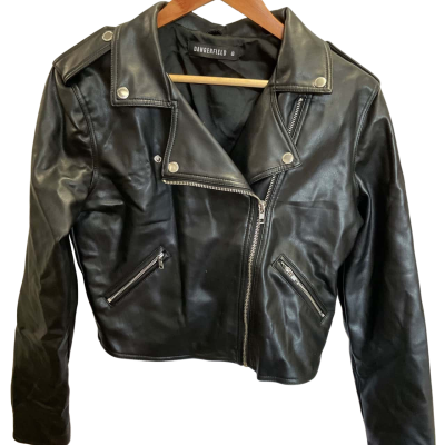 Dangerfield Women’s Loveless Embossed Faux Leather Biker Jacket
