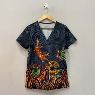 Yarn Womens  Size S Short Sleeve Scrubs Multicoloured 