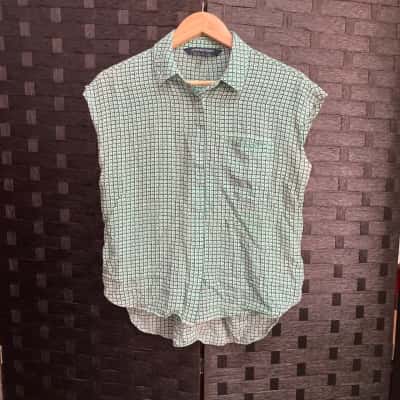 Sportscraft Womens  Size 10 Sleeveless Top Green / White 
