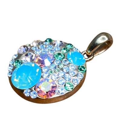 Rose Gold Coloured Bedazzled Rhinestone Necklace Pendant 