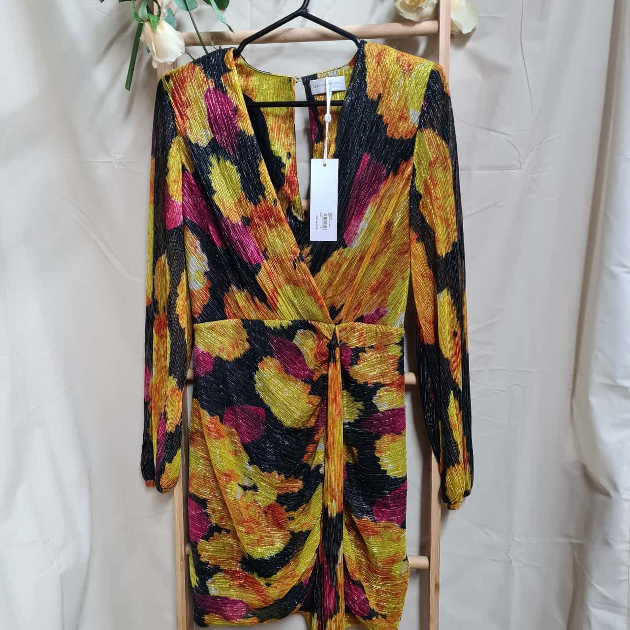 Rebecca Vallance Metallic Multicoloured Dress, Size 8, New With Tags