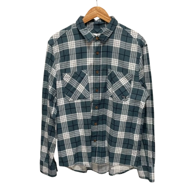 NXP Teal and white plaid men size S flannel shirt