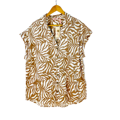 Millers Woman - Brown Fern Linen Blend Shirt (Size 14)