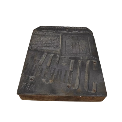vintage letterpress printing block