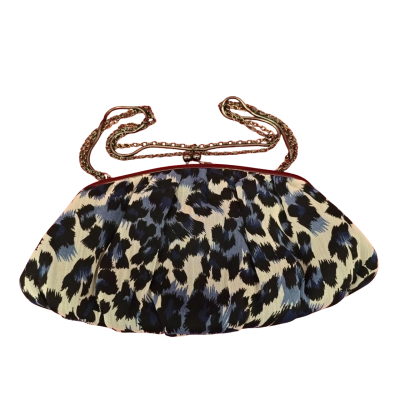 Olga Berg Womens Blue Shoulder Bag with Chain 