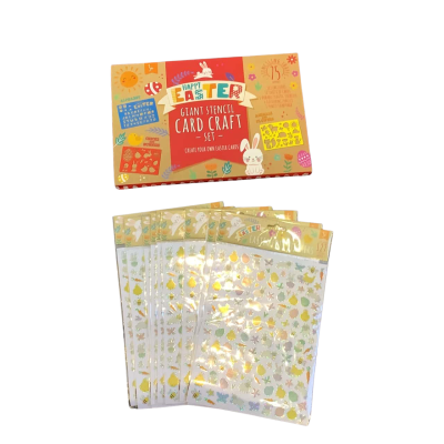Brand New - Stencil Card Craft Set & Easter Foil Stickers