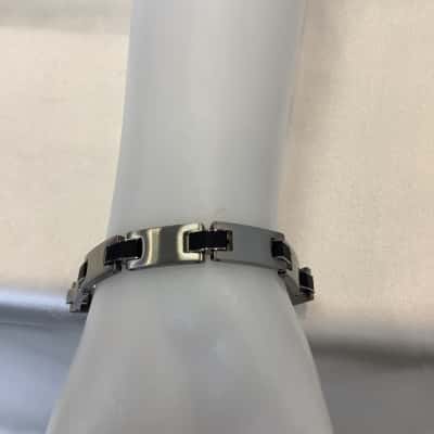 COSTUME - Mens Stamped Stainless Steel Link Bracelet #35