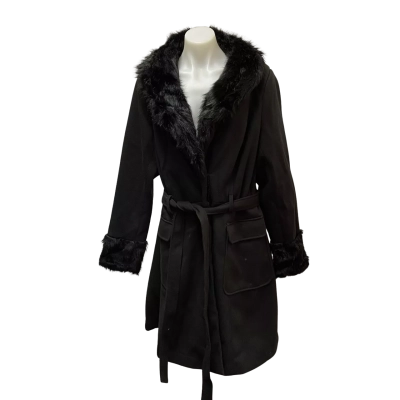 City Chic Womens  Size M ‘Make me Blush’ Winter Coat Black  
