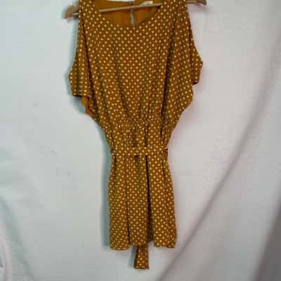 Tussah Womens  Size 8 Casual Dress Orange / Polka Dot / White 